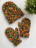 Hand Knit Beanie and Mittens Set