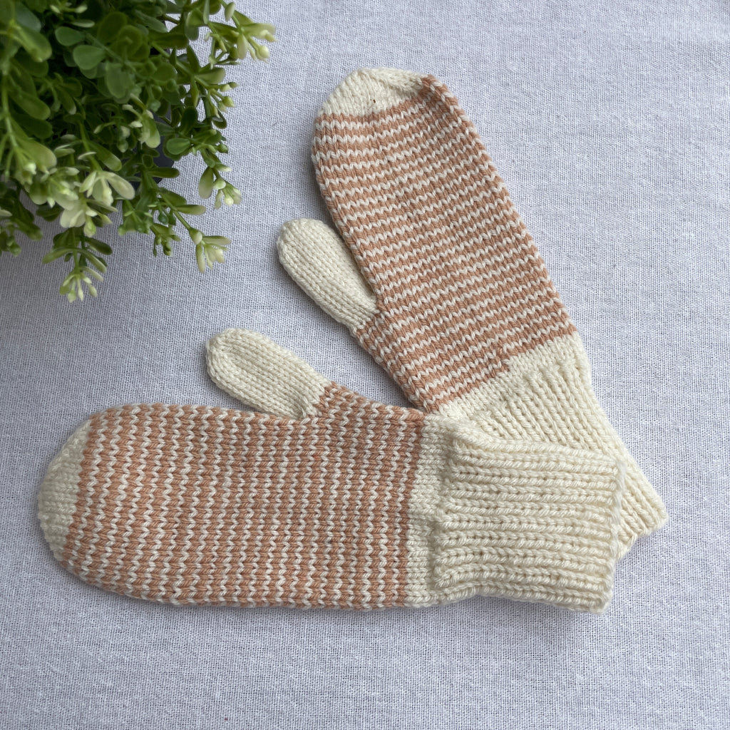 Hand Knit Beanie and Mittens Set