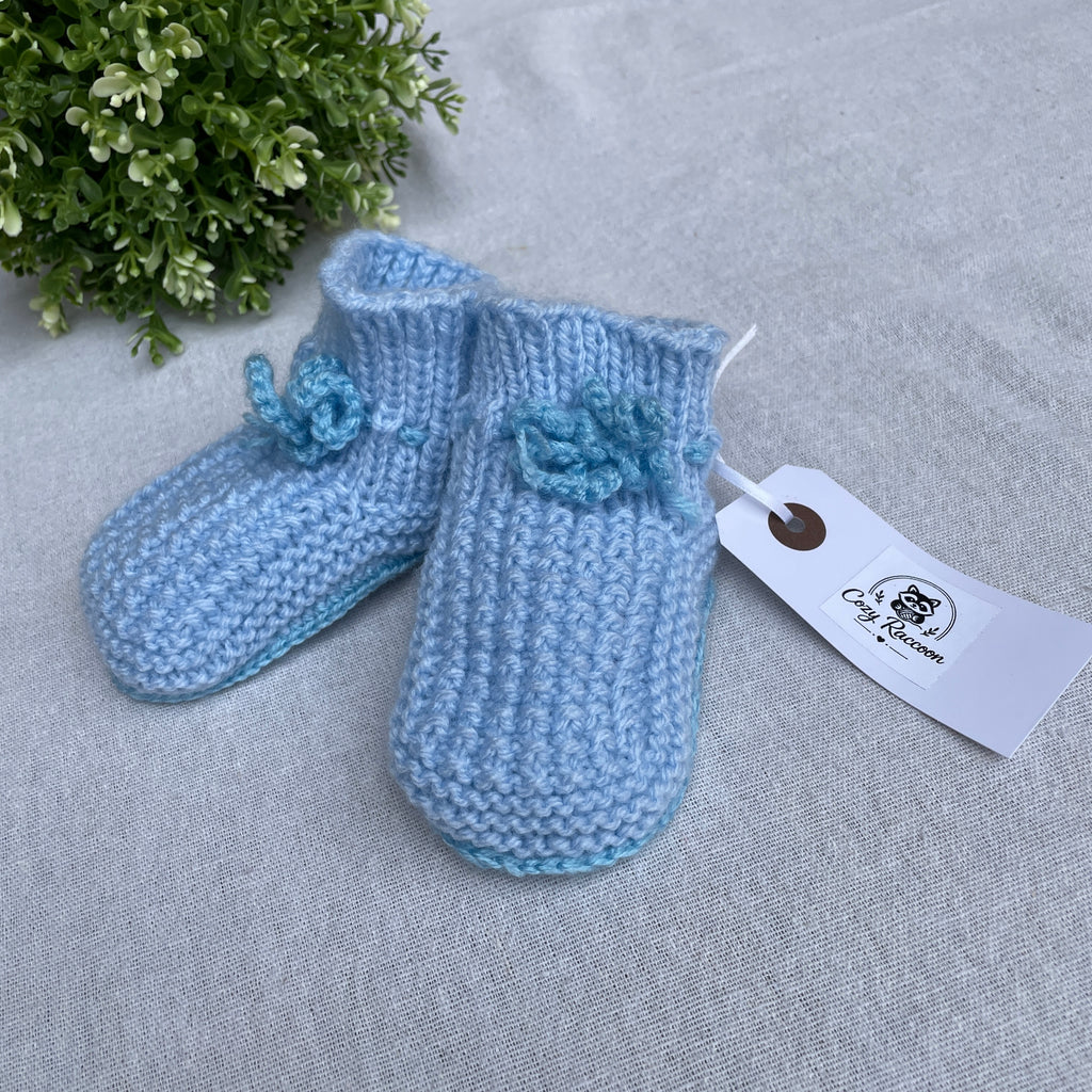 Baby Booties, Blue 6-9 Months
