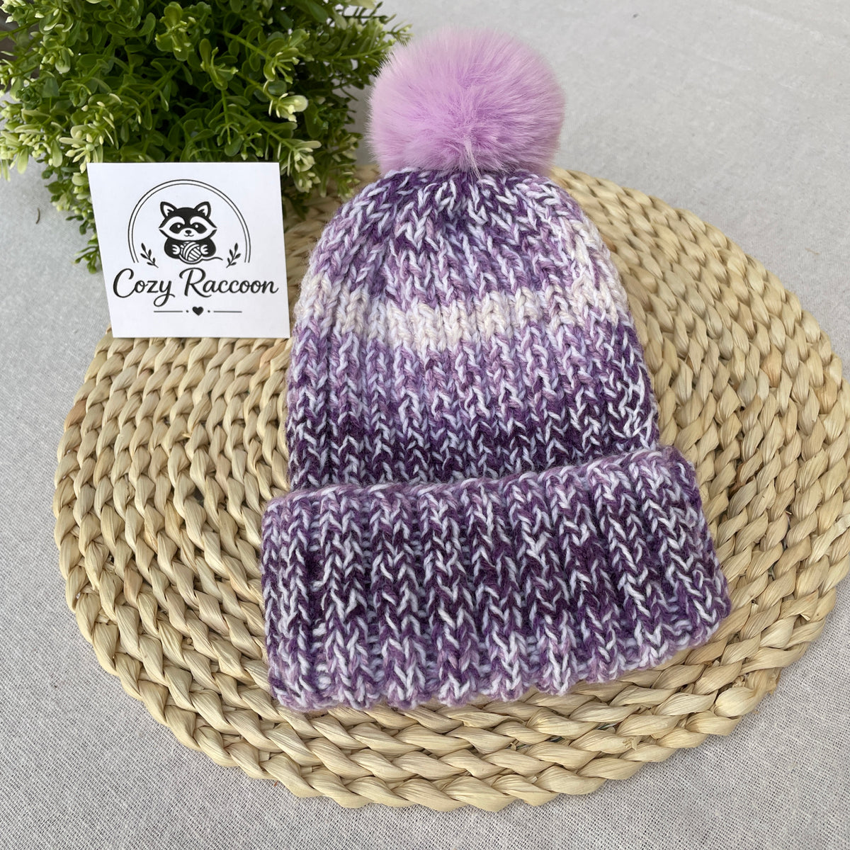 Knitted Kids Beanie with a fluffy pom-pom