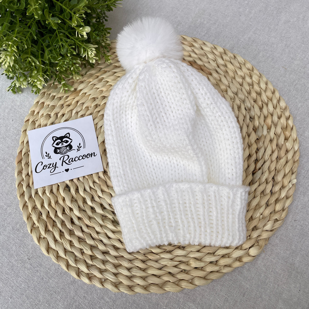 Knitted Kids Beanie with a fluffy pom-pom