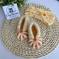 Baby Girl Gift Set, Booties and Headband, Silk/Wool Yellow Melange, 9-12 Months