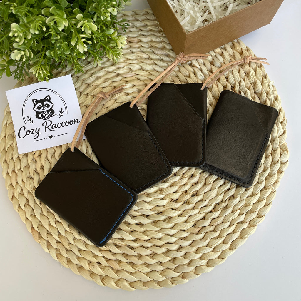 Handmade Minimal Card Holder, Hand-Stitched Genuine Leather Wallet (3 cards)