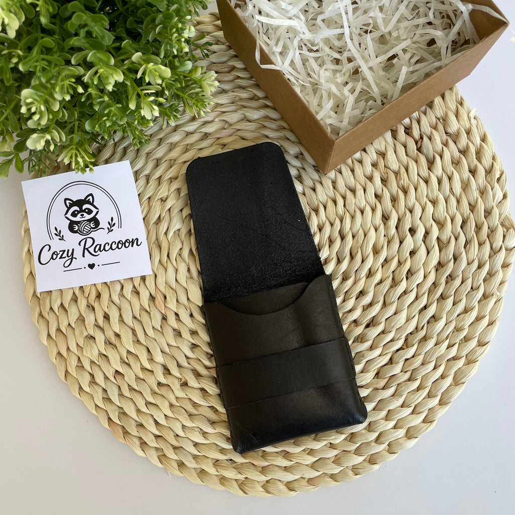 Handmade Everyday Cary Card Holder, Hand-Stitched Genuine Leather Wallet
